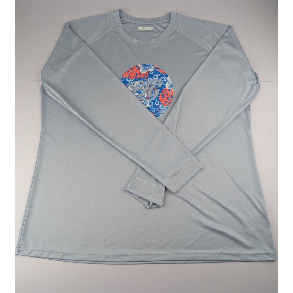 Columbia PFG Tidal Tee Omni-Shade Blue Women's Plus Size 2X Long Sleeve Shirt
